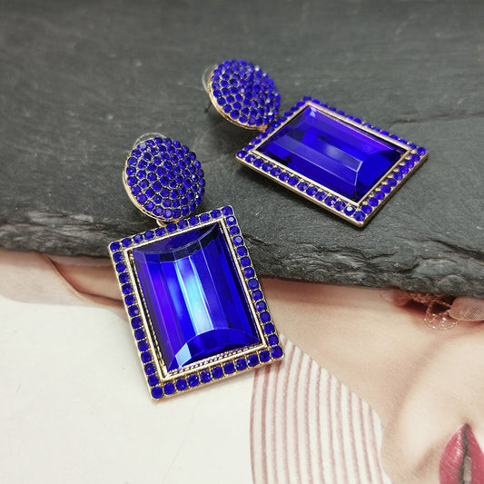 Blue Crystal Stud Earrings