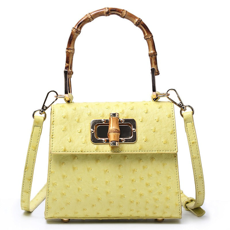 Ostrich Pattern Buckle Bag