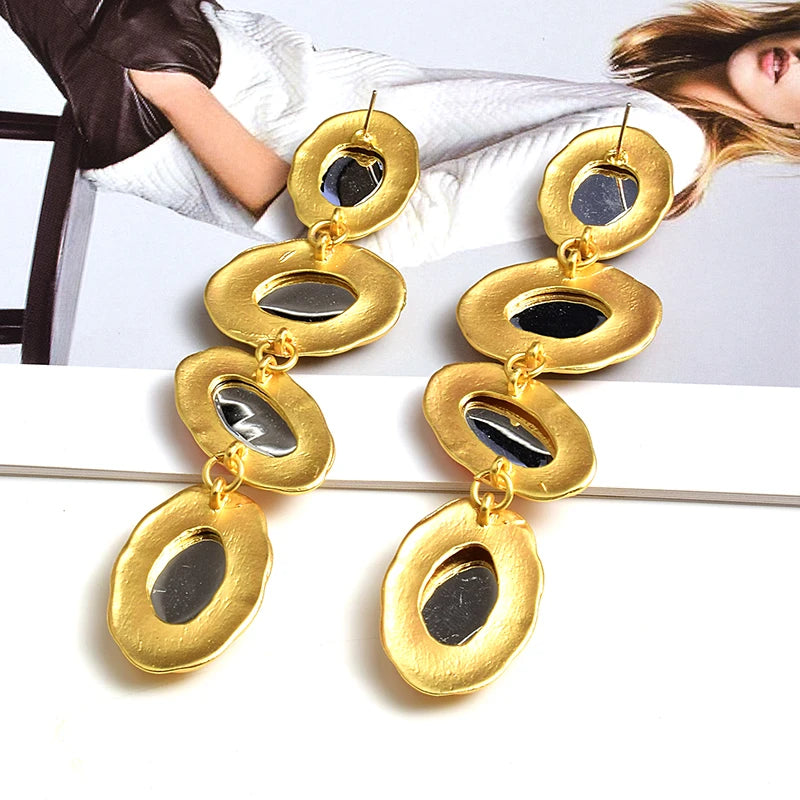 Jess Gold Oval Earrings