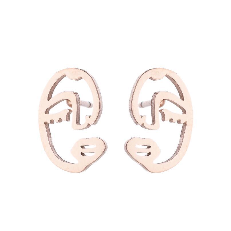 Face Abstract Stud Earrings