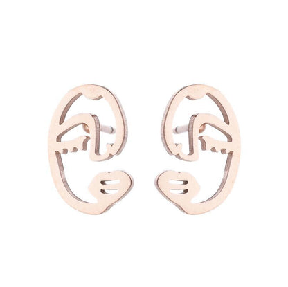 Face Abstract Stud Earrings