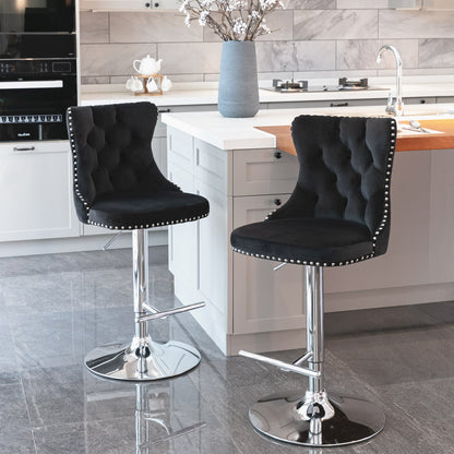 Black/Silver Luxe Stool Set (2)