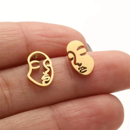 Face Abstract Stud Earrings