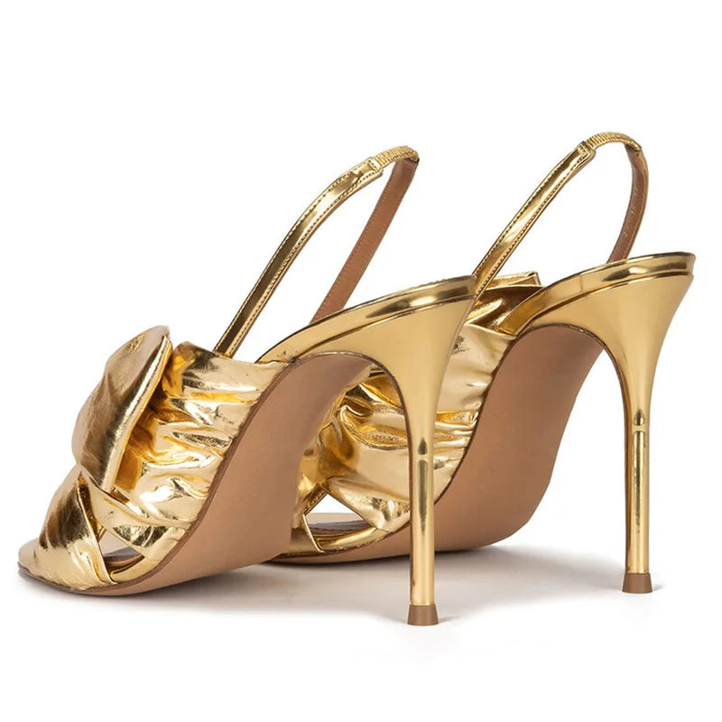 Golden Fish Mouth Sandals