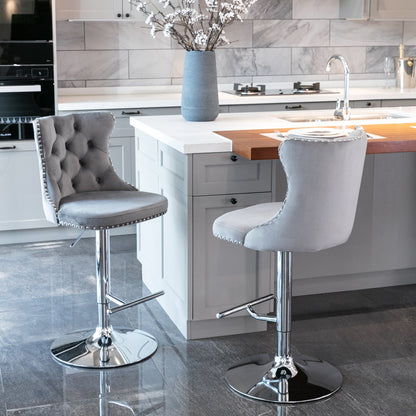 Gray/Silver Luxe Stool Set (2)