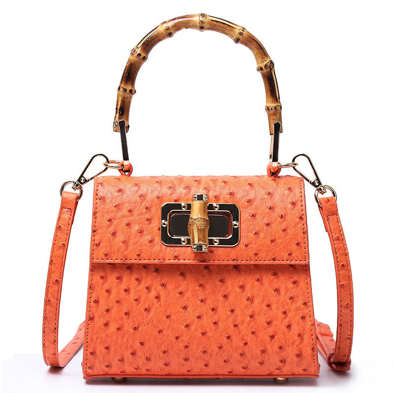 Ostrich Pattern Buckle Bag