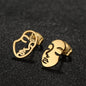 Face Abstract Stud Earrings