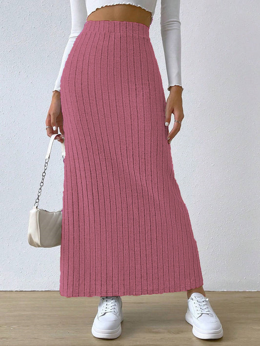 Waist Slim Fit Knit Skirt