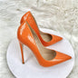 Orange Snake Patterned Heels