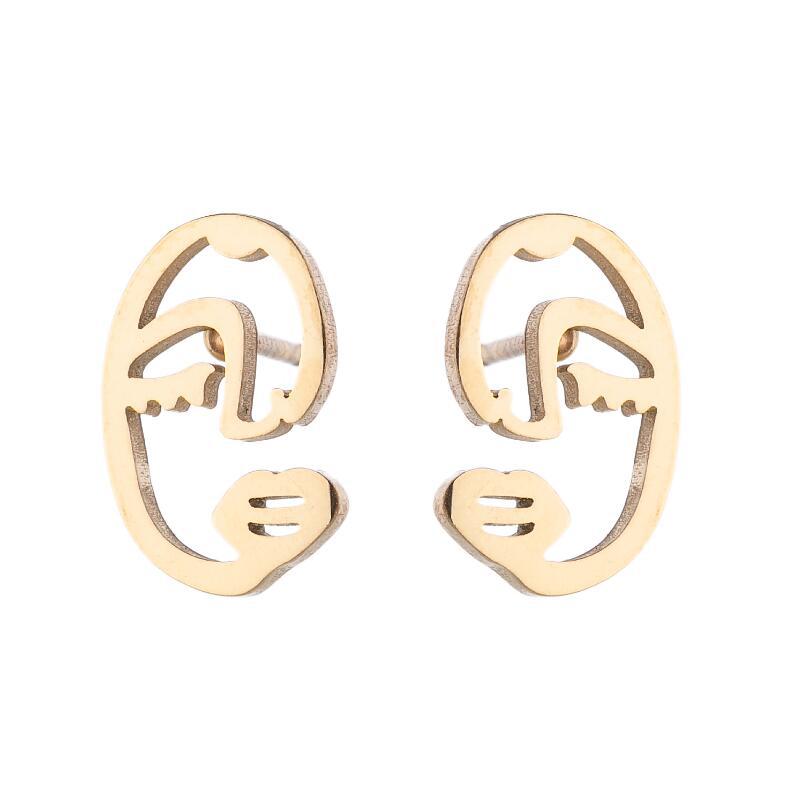 Face Abstract Stud Earrings