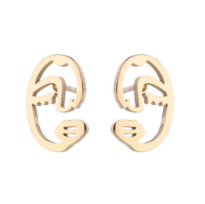 Face Abstract Stud Earrings