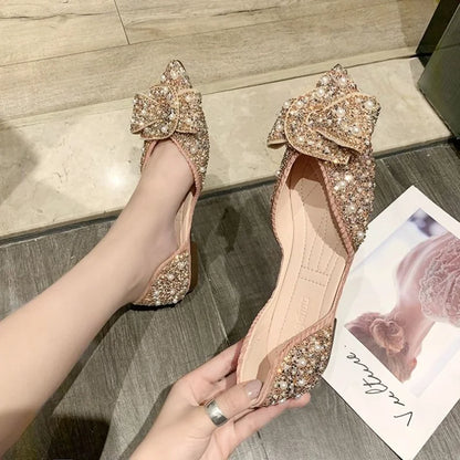 Rhinestone & Pearl Pointed Toe Shoes